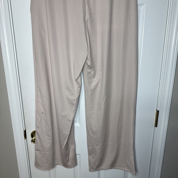 Wide Leg Lounge Pants Taupe Beige Size XXL (Plus) | Palazzo Drawstring - Picture 6 of 10